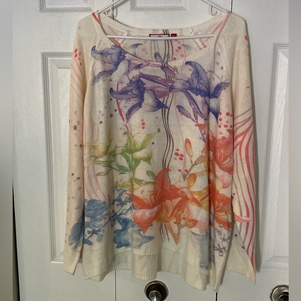 Joe Brown Floral Sweater Sz 16/18 Beautiful!